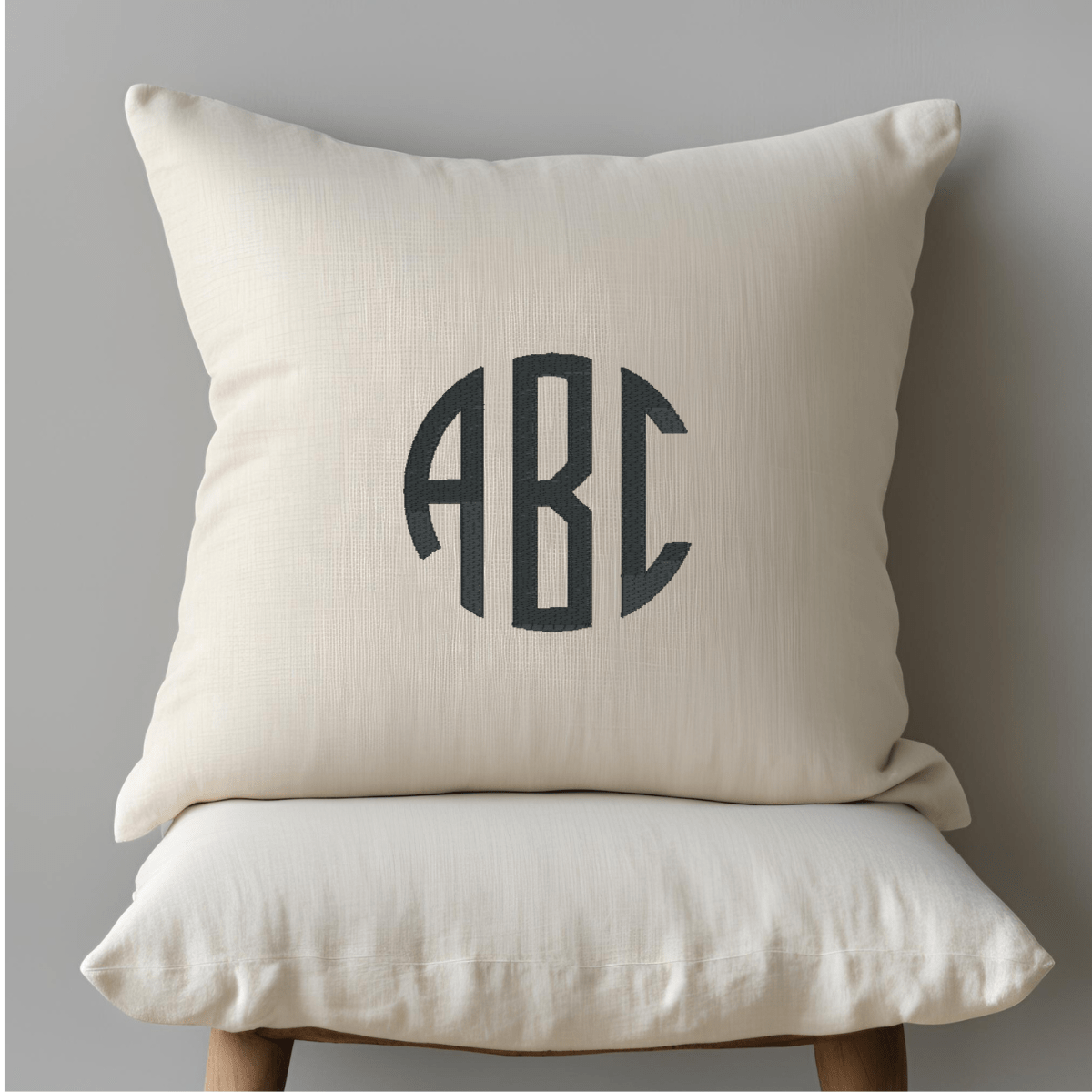 CUSHY TALE Ø5 -  Oatmeal Monogram Cushion Covers for Children