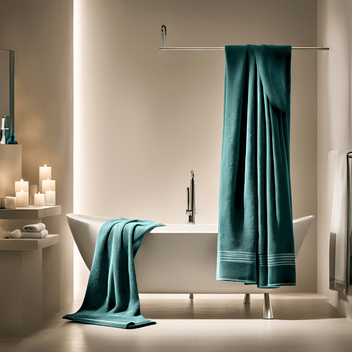 BTØ4 - LUXURY BATH TOWEL WITH MONOGRAM IN SEA GREEN